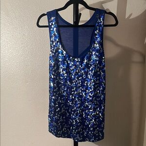 Mango Cobalt Blue Sequince Top